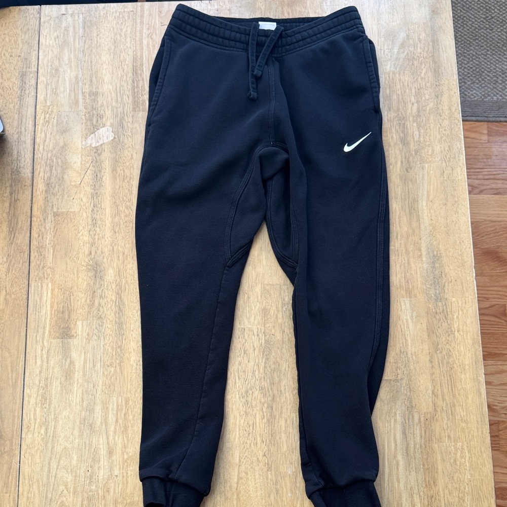 Nike men’s small Black Sweatpants with White Logo